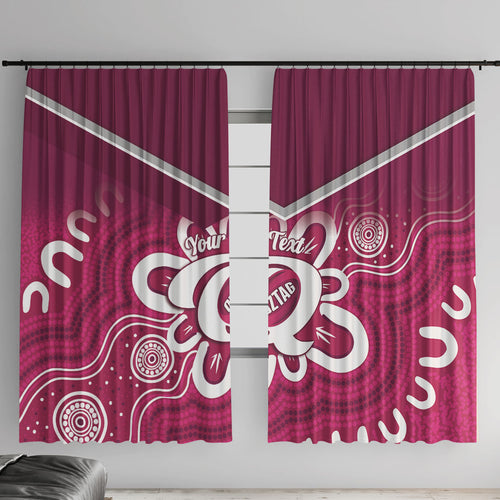 Queensland Oztag Custom Window Curtain QLD Indigenous Art