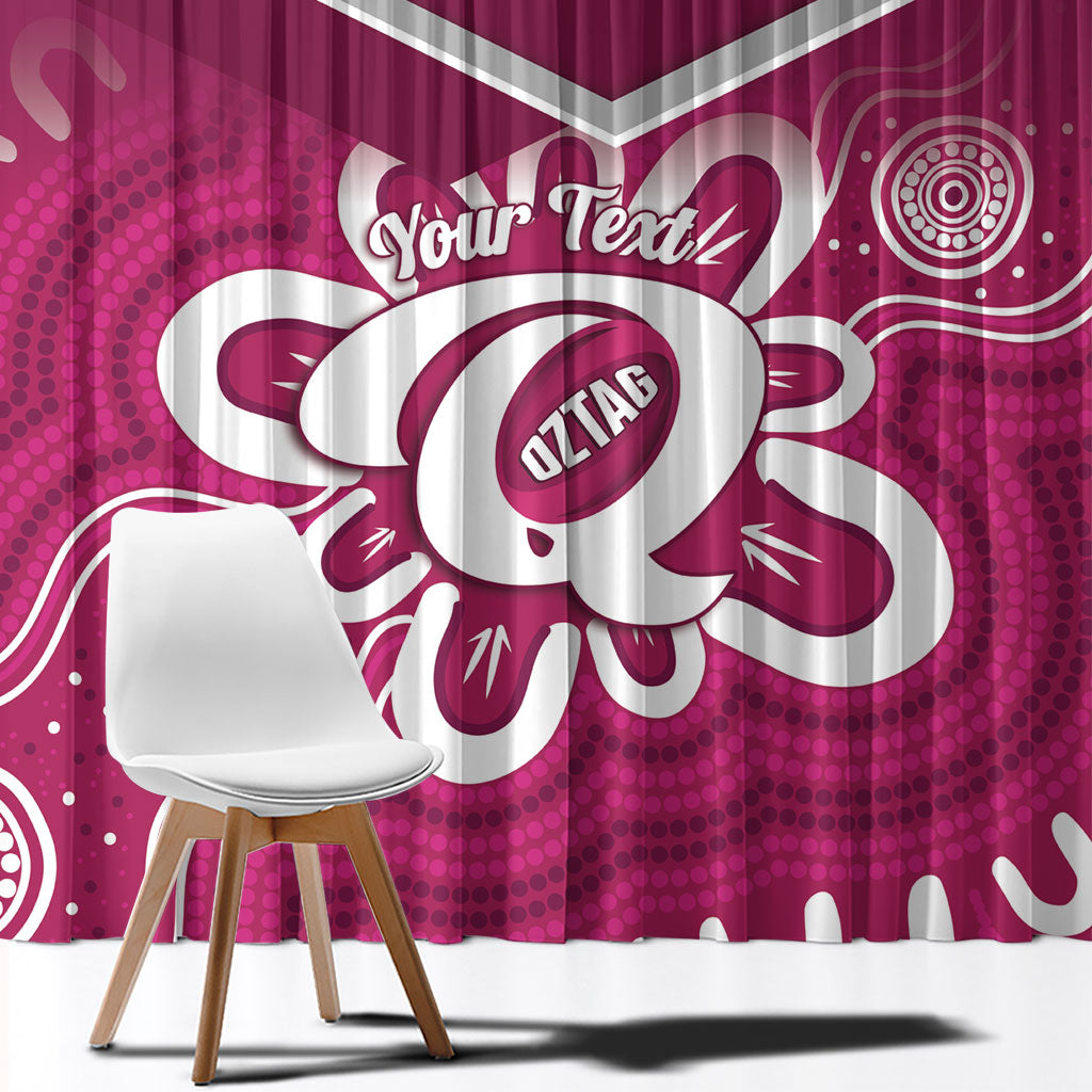 Queensland Oztag Custom Window Curtain QLD Indigenous Art