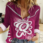 Queensland Oztag Custom Women Casual Shirt QLD Indigenous Art