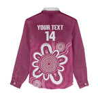 Queensland Oztag Custom Women Casual Shirt QLD Indigenous Art