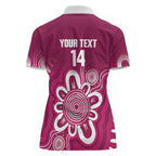 Queensland Oztag Custom Women Polo Shirt QLD Indigenous Art