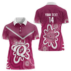 Queensland Oztag Custom Women Polo Shirt QLD Indigenous Art