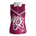 Queensland Oztag Custom Women Sleeveless Polo Shirt QLD Indigenous Art