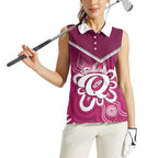 Queensland Oztag Custom Women Sleeveless Polo Shirt QLD Indigenous Art