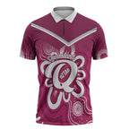 Queensland Oztag Custom Zipper Polo Shirt QLD Indigenous Art
