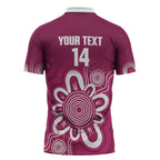Queensland Oztag Custom Zipper Polo Shirt QLD Indigenous Art