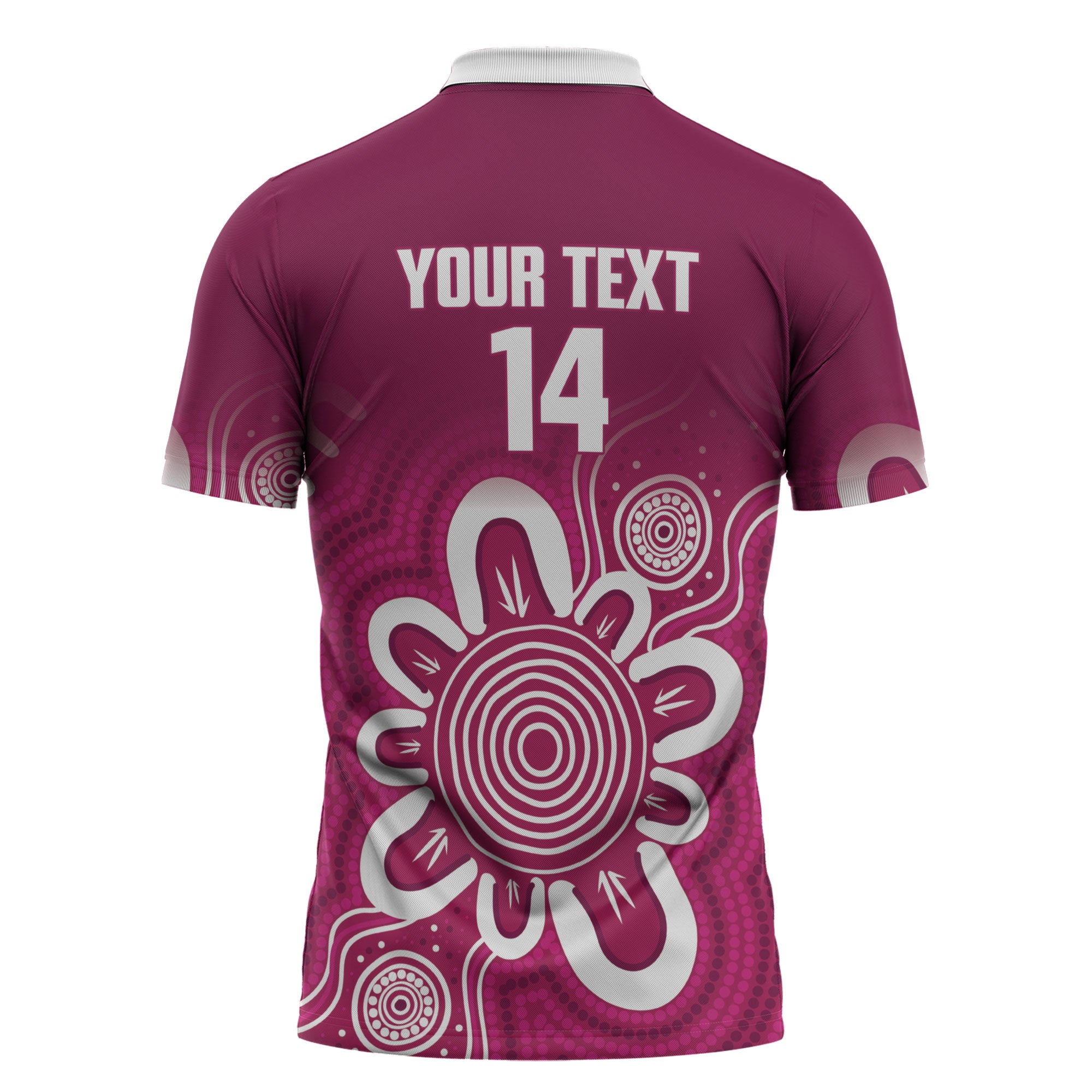 Queensland Oztag Custom Zipper Polo Shirt QLD Indigenous Art