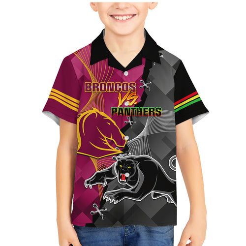 panthers-and-broncos-rugby-family-matching-mermaid-dress-and-hawaiian-shirt-2023-grand-final-penrith-brisbane-together