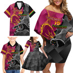 panthers-and-broncos-rugby-family-matching-off-shoulder-short-dress-and-hawaiian-shirt-2023-grand-final-penrith-brisbane-together