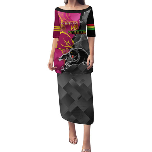 panthers-and-broncos-rugby-family-matching-puletasi-dress-and-hawaiian-shirt-2023-grand-final-penrith-brisbane-together