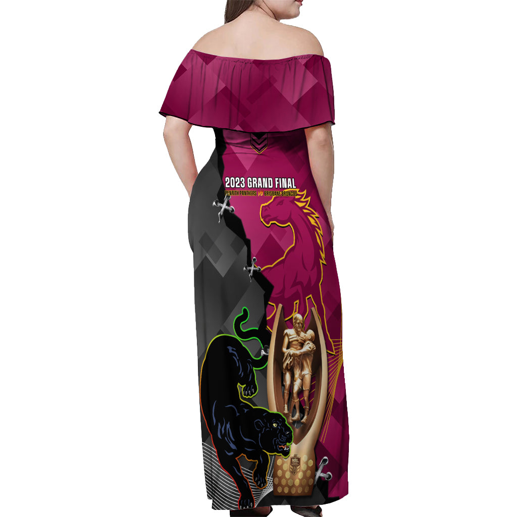 panthers-and-broncos-rugby-off-shoulder-maxi-dress-2023-grand-final-penrith-brisbane-together