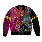 panthers-and-broncos-rugby-sleeve-zip-bomber-jacket-2023-grand-final-penrith-brisbane-together