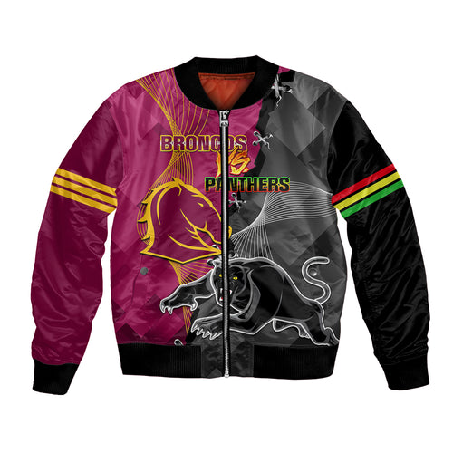 personalised-panthers-and-broncos-rugby-bomber-jacket-2023-grand-final-penrith-brisbane-together