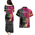 personalised-panthers-and-broncos-rugby-couples-matching-puletasi-dress-and-hawaiian-shirt-2023-grand-final-penrith-brisbane-together