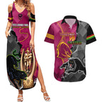 personalised-panthers-and-broncos-rugby-couples-matching-summer-maxi-dress-and-hawaiian-shirt-2023-grand-final-penrith-brisbane-together