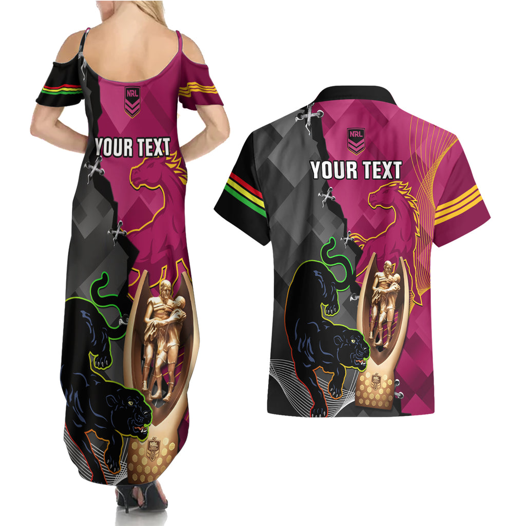 personalised-panthers-and-broncos-rugby-couples-matching-summer-maxi-dress-and-hawaiian-shirt-2023-grand-final-penrith-brisbane-together