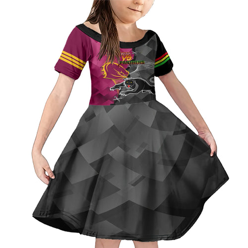 personalised-panthers-and-broncos-rugby-family-matching-mermaid-dress-and-hawaiian-shirt-2023-grand-final-penrith-brisbane-together