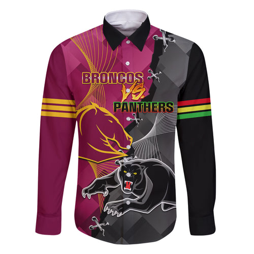 personalised-panthers-and-broncos-rugby-family-matching-mermaid-dress-and-hawaiian-shirt-2023-grand-final-penrith-brisbane-together