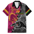 personalised-panthers-and-broncos-rugby-family-matching-off-shoulder-maxi-dress-and-hawaiian-shirt-2023-grand-final-penrith-brisbane-together