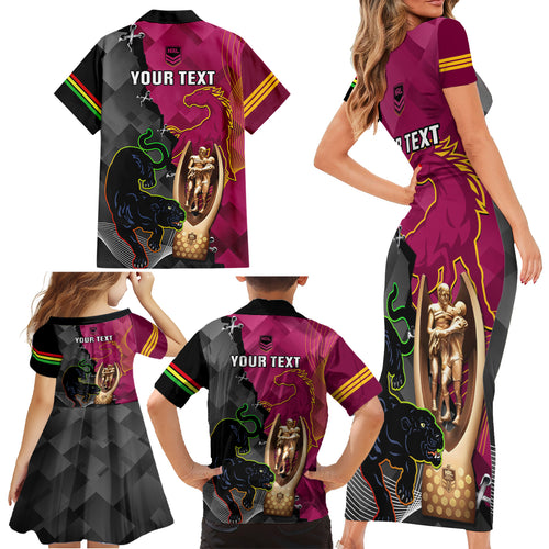 personalised-panthers-and-broncos-rugby-family-matching-short-sleeve-bodycon-dress-and-hawaiian-shirt-2023-grand-final-penrith-brisbane-together