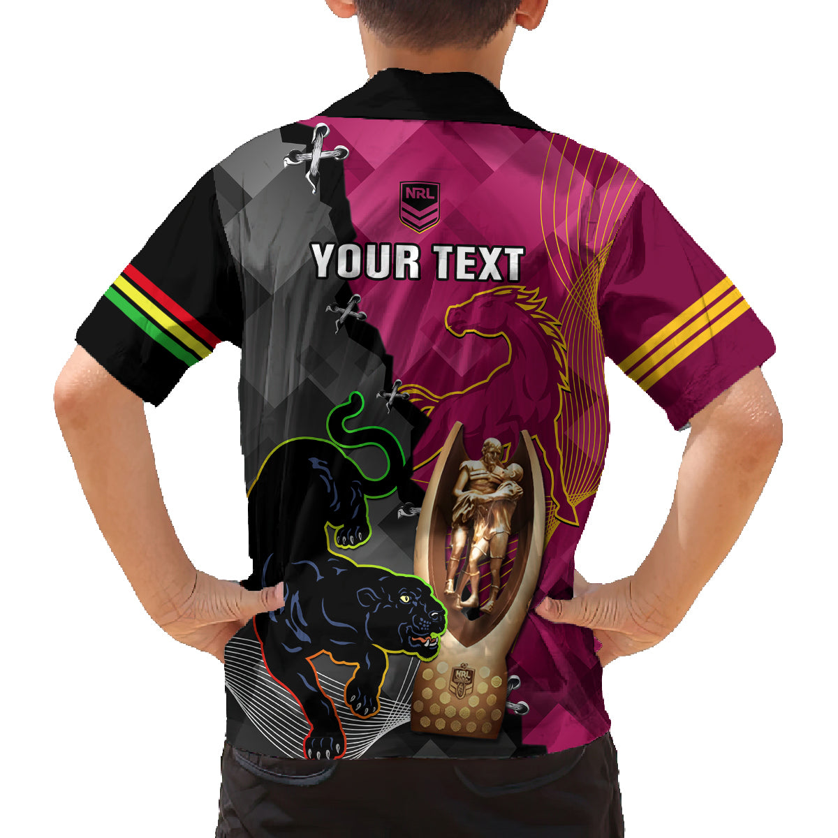 personalised-panthers-and-broncos-rugby-family-matching-summer-maxi-dress-and-hawaiian-shirt-2023-grand-final-penrith-brisbane-together