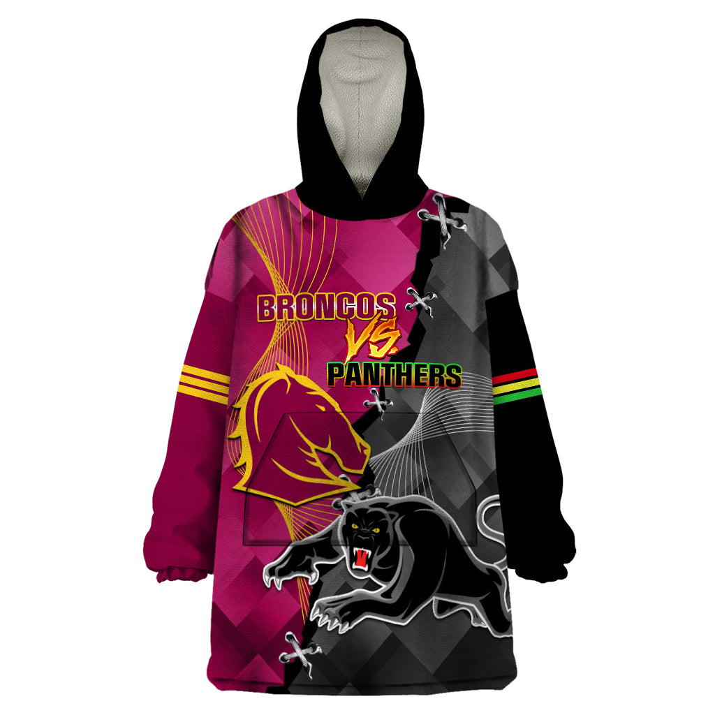 personalised-panthers-and-broncos-rugby-wearable-blanket-hoodie-2023-grand-final-penrith-brisbane-together