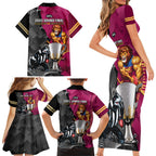 collingwood-and-lions-football-family-matching-short-sleeve-bodycon-dress-and-hawaiian-shirt-2023-grand-final-magpies-brisbane-together