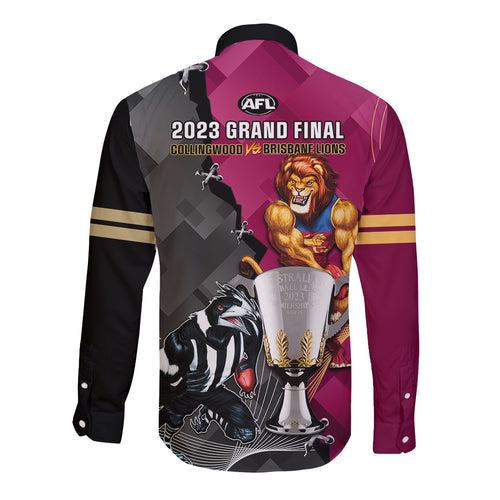 collingwood-and-lions-football-long-sleeve-button-shirt-2023-grand-final-magpies-brisbane-together