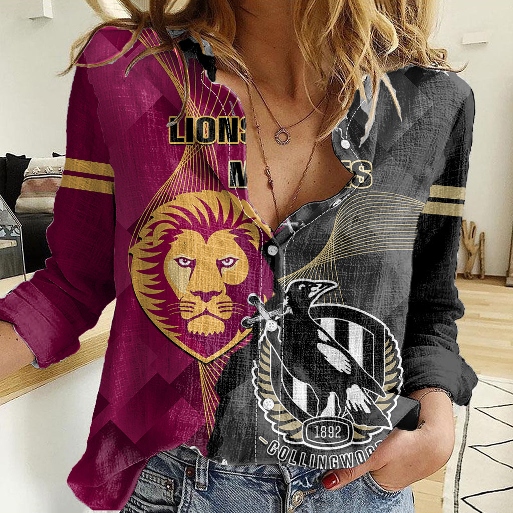 collingwood-and-lions-football-women-casual-shirt-2023-grand-final-magpies-brisbane-together