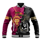 personalised-collingwood-and-lions-football-baseball-jacket-2023-grand-final-magpies-brisbane-together