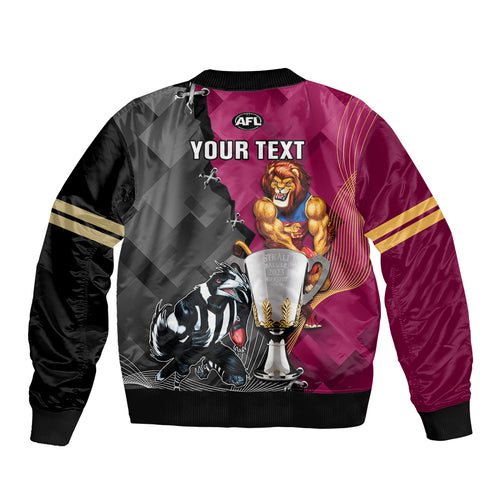personalised-collingwood-and-lions-football-bomber-jacket-2023-grand-final-magpies-brisbane-together