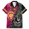 personalised-collingwood-and-lions-football-family-matching-mermaid-dress-and-hawaiian-shirt-2023-grand-final-magpies-brisbane-together