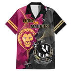 personalised-collingwood-and-lions-football-family-matching-mermaid-dress-and-hawaiian-shirt-2023-grand-final-magpies-brisbane-together