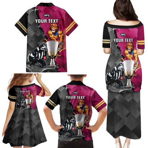 personalised-collingwood-and-lions-football-family-matching-puletasi-dress-and-hawaiian-shirt-2023-grand-final-magpies-brisbane-together