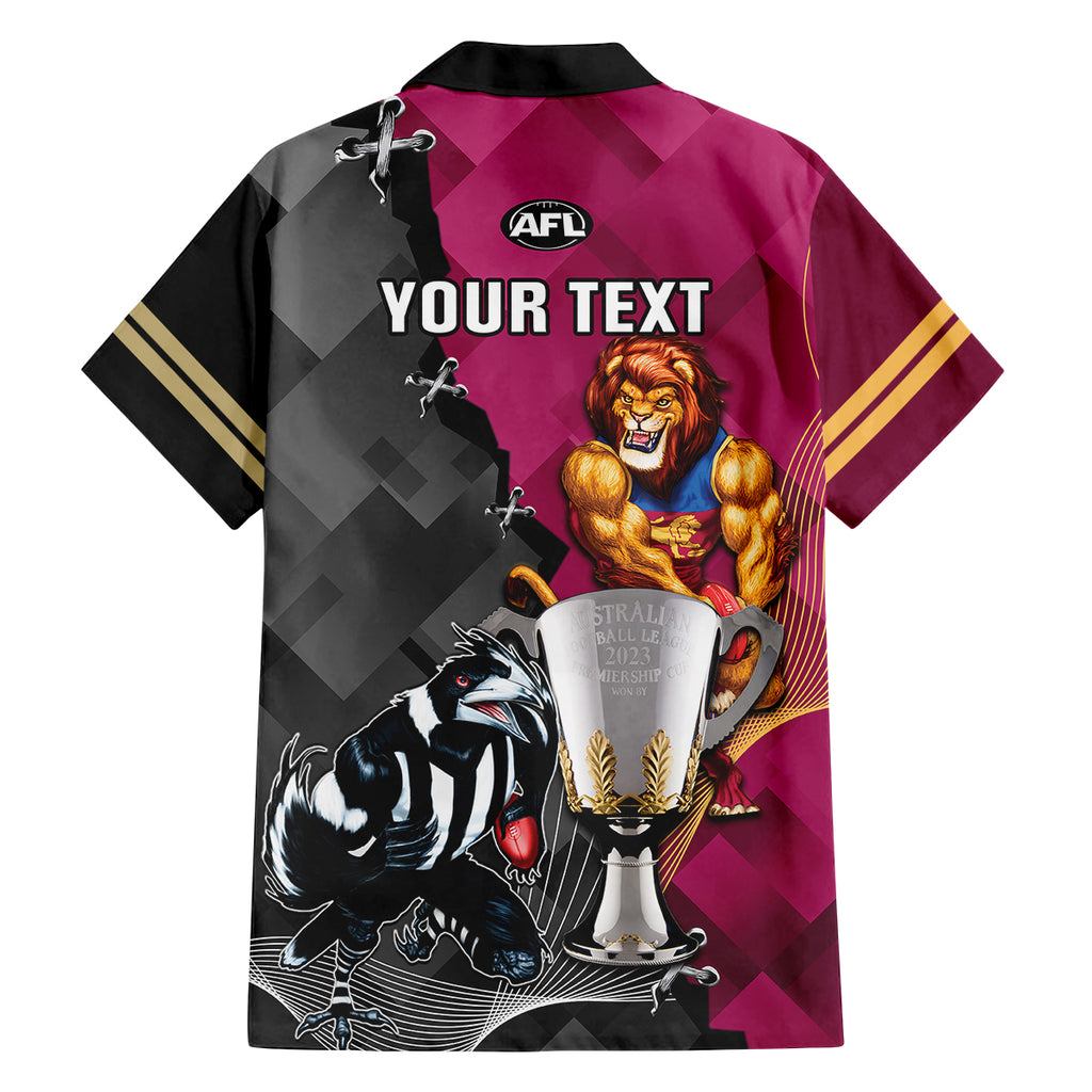 personalised-collingwood-and-lions-football-family-matching-puletasi-dress-and-hawaiian-shirt-2023-grand-final-magpies-brisbane-together