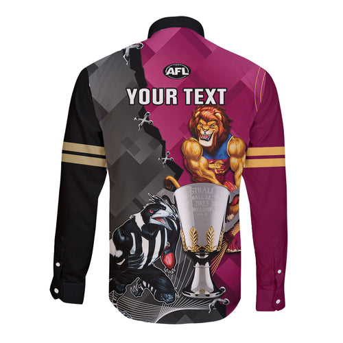 personalised-collingwood-and-lions-football-long-sleeve-button-shirt-2023-grand-final-magpies-brisbane-together