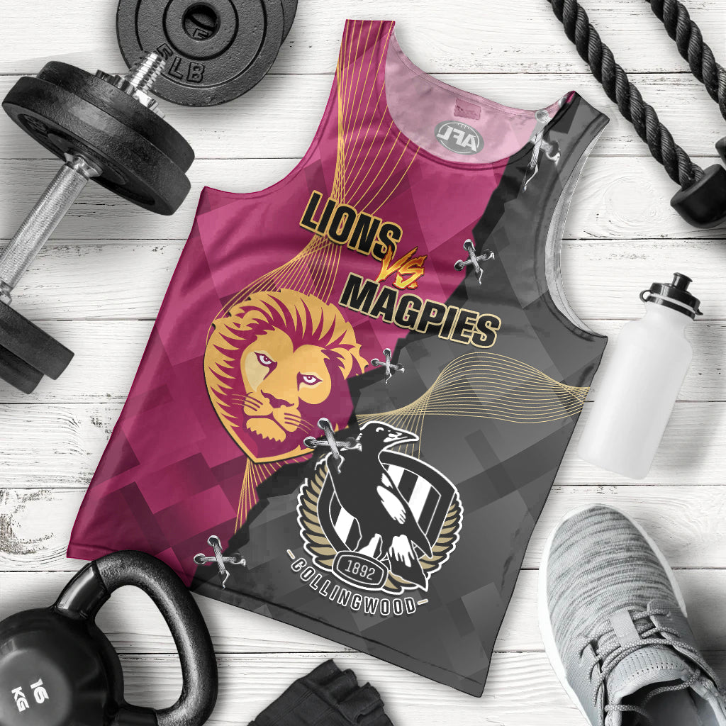 personalised-collingwood-and-lions-football-men-tank-top-2023-grand-final-magpies-brisbane-together