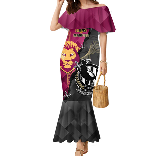 personalised-collingwood-and-lions-football-mermaid-dress-2023-grand-final-magpies-brisbane-together