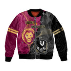 personalised-collingwood-and-lions-football-sleeve-zip-bomber-jacket-2023-grand-final-magpies-brisbane-together