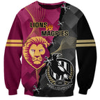 personalised-collingwood-and-lions-football-sweatshirt-2023-grand-final-magpies-brisbane-together