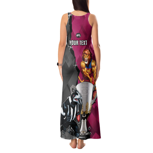personalised-collingwood-and-lions-football-tank-maxi-dress-2023-grand-final-magpies-brisbane-together