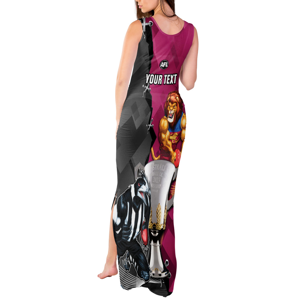 personalised-collingwood-and-lions-football-tank-maxi-dress-2023-grand-final-magpies-brisbane-together