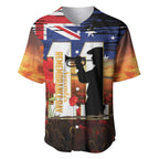 Australia Rememberance Day Baseball Jersey 11 November Poppy Field With Last Post