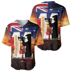 Australia Rememberance Day Baseball Jersey 11 November Poppy Field With Last Post