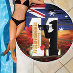 Australia Rememberance Day Beach Blanket 11 November Poppy Field With Last Post