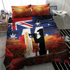 Australia Rememberance Day Bedding Set 11 November Poppy Field With Last Post