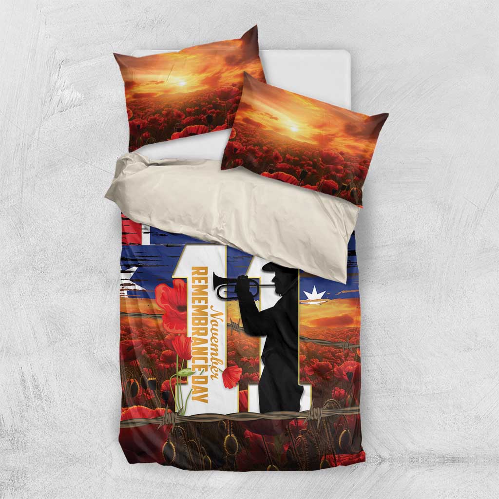 Australia Rememberance Day Bedding Set 11 November Poppy Field With Last Post