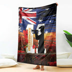 Australia Rememberance Day Blanket 11 November Poppy Field With Last Post