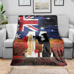 Australia Rememberance Day Blanket 11 November Poppy Field With Last Post