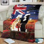 Australia Rememberance Day Blanket 11 November Poppy Field With Last Post